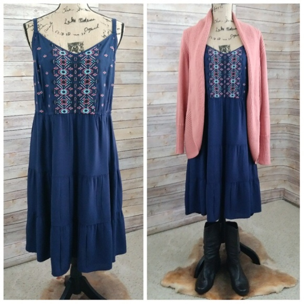 Embroidered tiered sundress